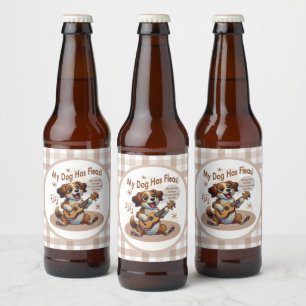 Étiquette Pour Bouteilles De Bière Mon chien a des puces chanson d'accordage ukulélé