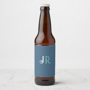 Étiquette Pour Bouteilles De Bière Monogramme de nom personnalisé