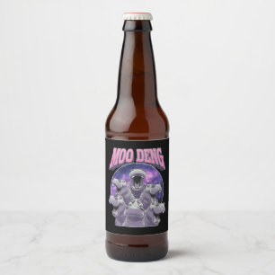 ÉTIQUETTE POUR BOUTEILLES DE BIÈRE MOO-DENG LE BÉBÉ HIPPOPOTAME PYGMÉE FAMOUS MOO-DEN
