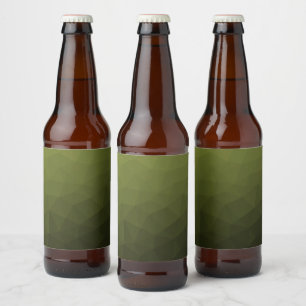 Étiquette Pour Bouteilles De Bière Motif géométrique du maillage vert de l'Armée