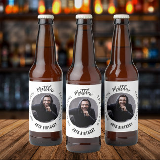 Étiquette Pour Bouteilles De Bière Mythe de l'homme légende photo blanc noir fête d'a
