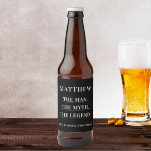 Étiquette Pour Bouteilles De Bière Mythe de l'homme légende photo fête d'anniversaire