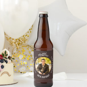 Étiquette Pour Bouteilles De Bière Mythe de l'homme légende photo marron fête d'anniv