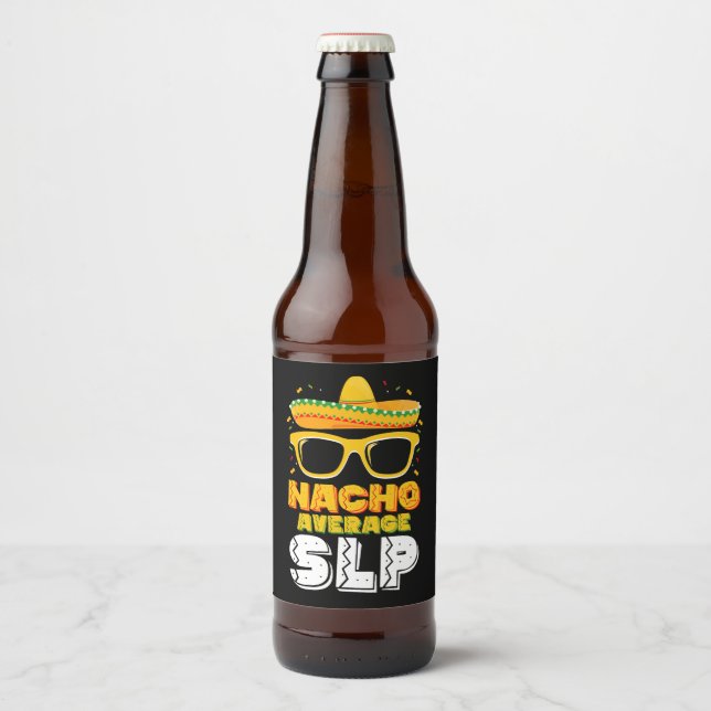 Étiquette Pour Bouteilles De Bière Nacho Moyenne SLP orthophoniste (Devant)