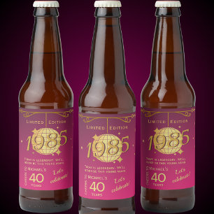 Étiquette Pour Bouteilles De Bière Né en 1985 fête de 40e anniversaire Étiquette de b