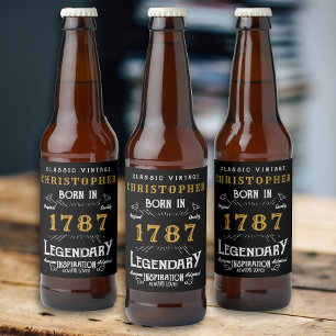 Étiquette Pour Bouteilles De Bière Nom Et Année Bière Anniversaire