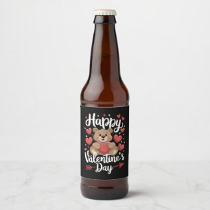 Étiquette Pour Bouteilles De Bière Ours de la Saint-Valentin Cœur Jolies Couples