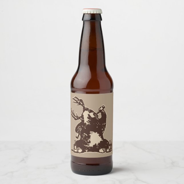 Étiquette Pour Bouteilles De Bière Ours ivre (Devant)