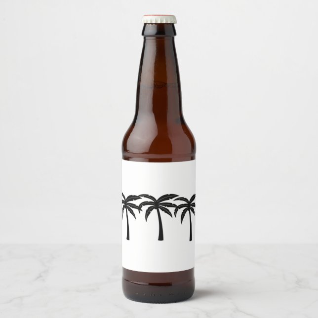 Étiquette Pour Bouteilles De Bière Palmiers tropicaux (Devant)
