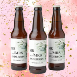 Étiquette Pour Bouteilles De Bière Pape végétale douce Mariage Succulente Florale