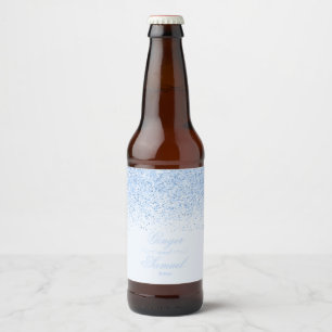 Étiquette Pour Bouteilles De Bière Parties scintillant Bleu Bébé doux