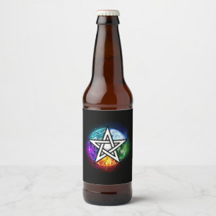 Étiquette Pour Bouteilles De Bière pentagramme du Wiccan