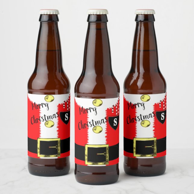 Étiquette Pour Bouteilles De Bière Père Noël Joyeux Noël (Bouteilles)