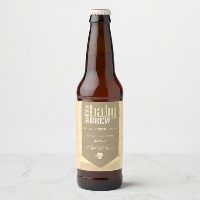 Étiquette Pour Bouteilles De Bière Personnalisé Baby Brew Funny Party (Devant)