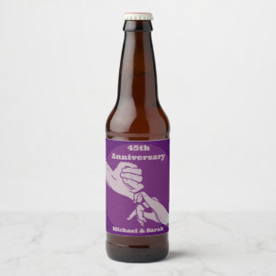 Étiquette Pour Bouteilles De Bière Personnaliser anniversaire couple romantique main