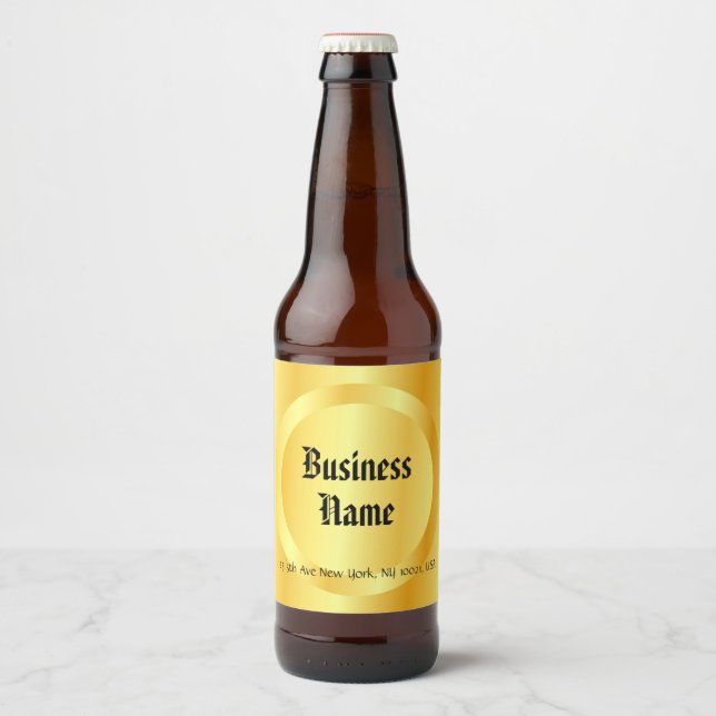 Étiquette Pour Bouteilles De Bière Personnaliser Elégant Modèle Faux Gold (Devant)