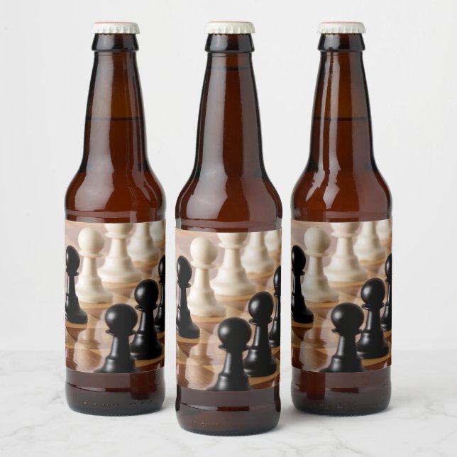 Étiquette Pour Bouteilles De Bière Pions sur le tableau d'échecs (Bouteilles)