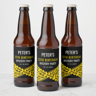 Étiquette Pour Bouteilles De Bière Police Meurtre Mystère Anniversaire Thème