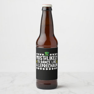 Étiquette Pour Bouteilles De Bière Probablement De Danse Comme Un St patrick Leprecha