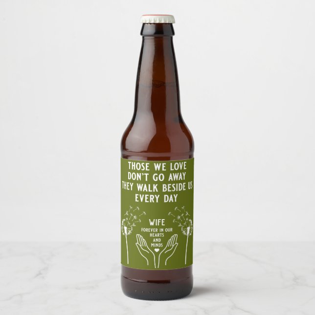 Étiquette Pour Bouteilles De Bière Réception funéraire en mémoire (Devant)