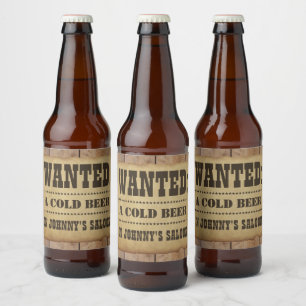 Étiquette Pour Bouteilles De Bière RECHERCHÉ : Une bière froide avec votre nom dessus