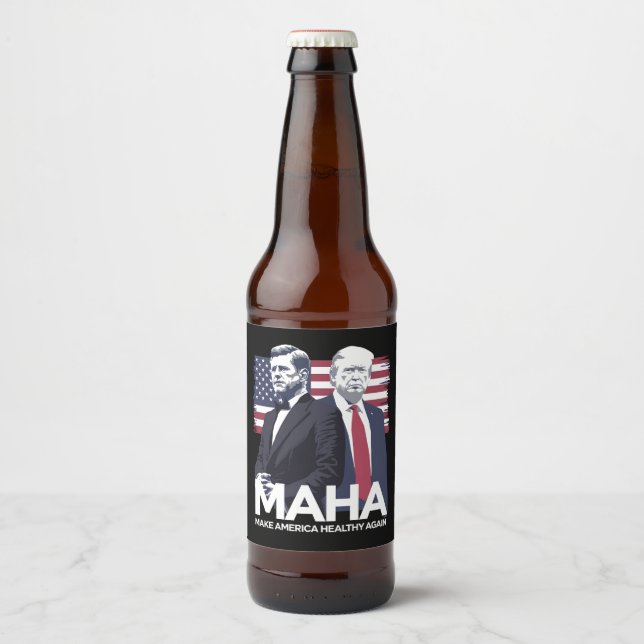 Étiquette Pour Bouteilles De Bière Rendre l'Amérique saine (Devant)