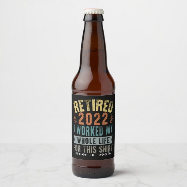 Étiquette Pour Bouteilles De Bière Retired 2022 (Devant)