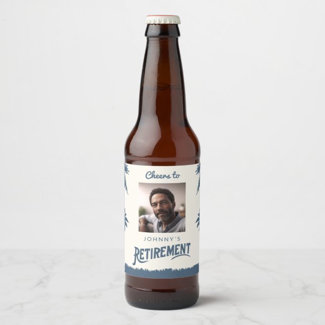 Étiquette Pour Bouteilles De Bière Retraite avec photo (Devant)