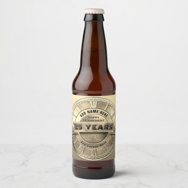 Étiquette Pour Bouteilles De Bière Retraite personnalisée (Devant)