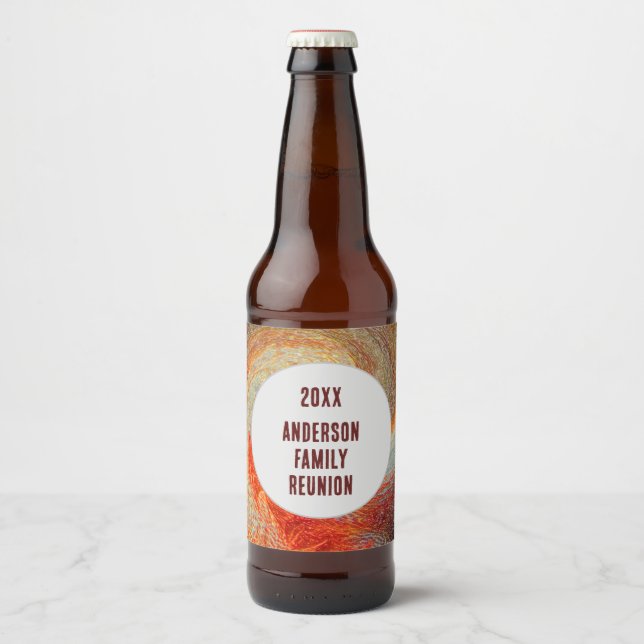Étiquette Pour Bouteilles De Bière Retrouvailles familiales Super Abstraites (Devant)