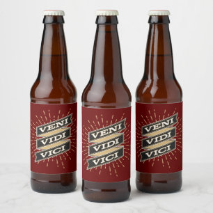 Étiquette Pour Bouteilles De Bière Rouge Veni Vidi Vici