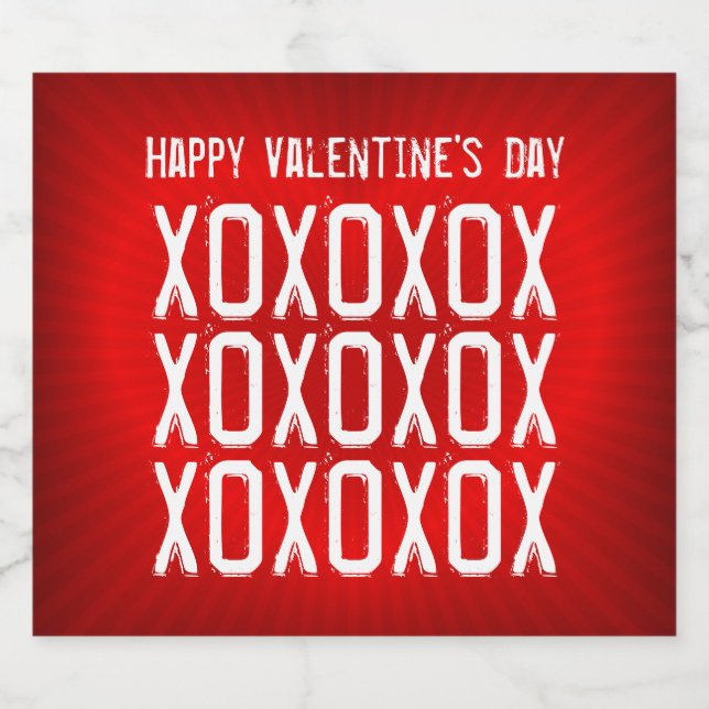 Étiquette Pour Bouteilles De Bière Saint Valentin XOXOXOX (Étiquettes simples)