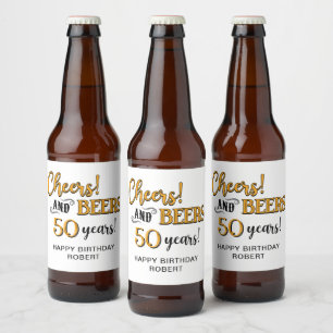 Étiquette Pour Bouteilles De Bière Salutations aux bières 50e anniversaire