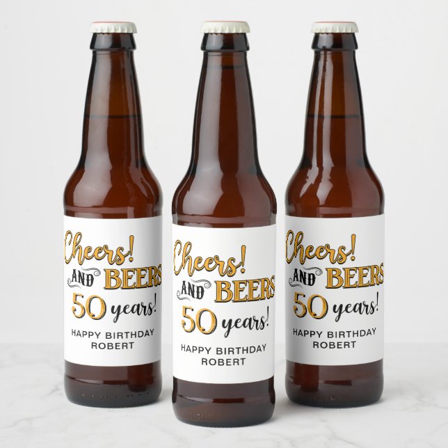 Étiquette Pour Bouteilles De Bière Salutations aux bières 50e anniversaire (Bouteilles)