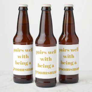 Étiquette Pour Bouteilles De Bière Seras-Tu Mon Témoin Cadeau pour lui de Marié