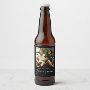 Étiquette Pour Bouteilles De Bière Serez-vous mon Groomsman Proposition avec photo