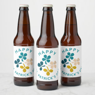 Étiquette Pour Bouteilles De Bière Shamrock de trèfle Dessin Bonne Saint Patrick`s da