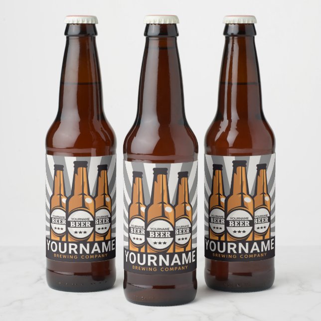Étiquette Pour Bouteilles De Bière Société de brasserie artisanale personnalisée (Bouteilles)