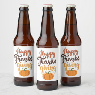 Étiquette Pour Bouteilles De Bière Thanksgiving Remercier écrire citrouille