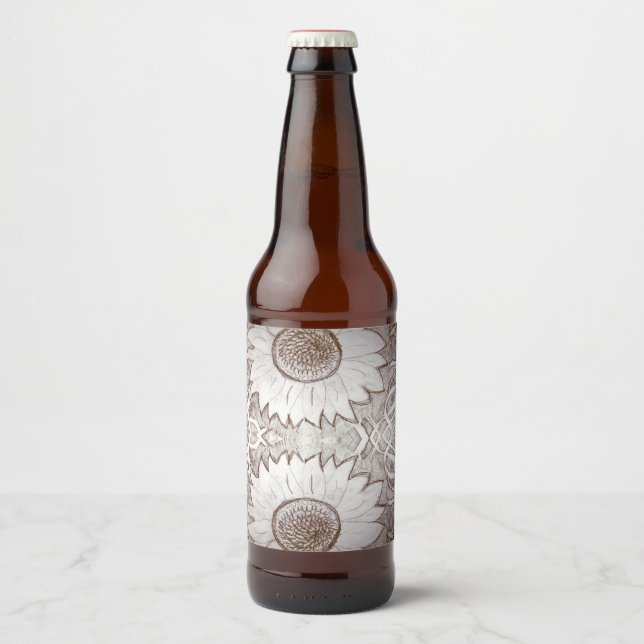 Étiquette Pour Bouteilles De Bière tournesol à la maison (Devant)