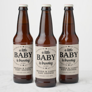 Étiquette Pour Bouteilles De Bière Un bébé brasse du Baby shower