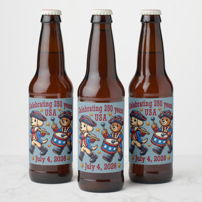 Étiquette Pour Bouteilles De Bière USA 250th Anniversary Souvenir - Patriotique (Bouteilles)