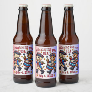 Étiquette Pour Bouteilles De Bière USA 250th Anniversary Souvenir - Patriotique