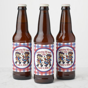 Étiquette Pour Bouteilles De Bière USA 250th Anniversary Souvenir - Patriotique