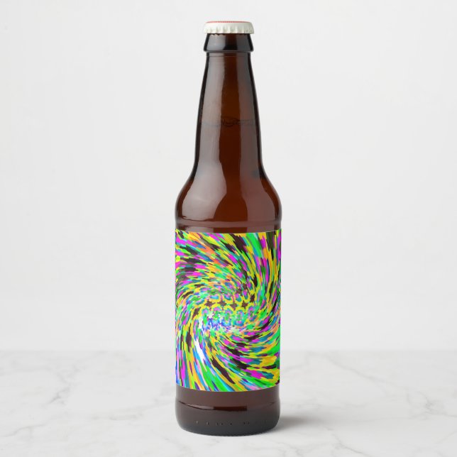 Étiquette Pour Bouteilles De Bière Vortex psychédélique (Devant)
