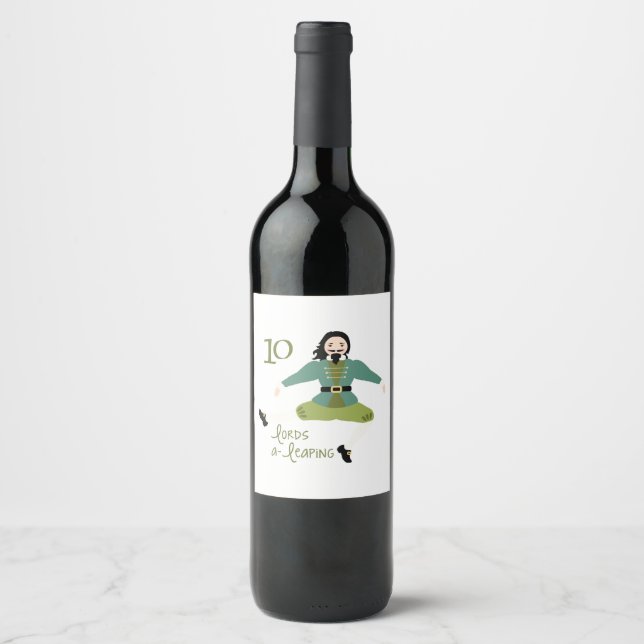 Étiquette Pour Bouteilles De Vin 10 seigneurs A-Leaping (Devant)