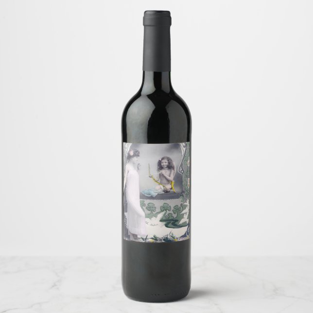 Étiquette Pour Bouteilles De Vin 1904 Art Nouveau Valentin (Devant)
