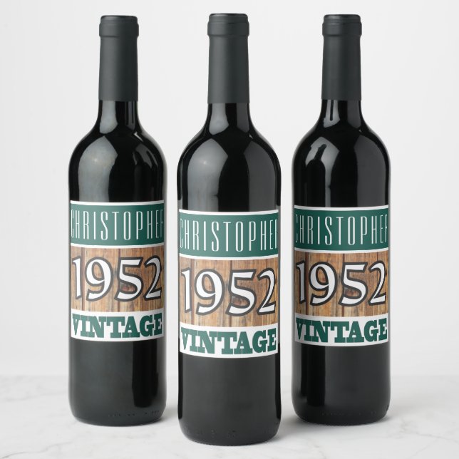 Étiquette Pour Bouteilles De Vin 1952 Année de naissance Étiquette de vin (Bouteilles)