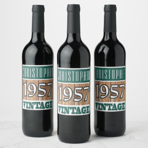 Étiquette Pour Bouteilles De Vin 1957 Année de naissance Étiquette de vin