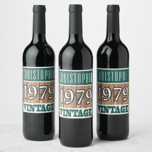 Étiquette Pour Bouteilles De Vin 1979 Année de naissance Étiquette de vin